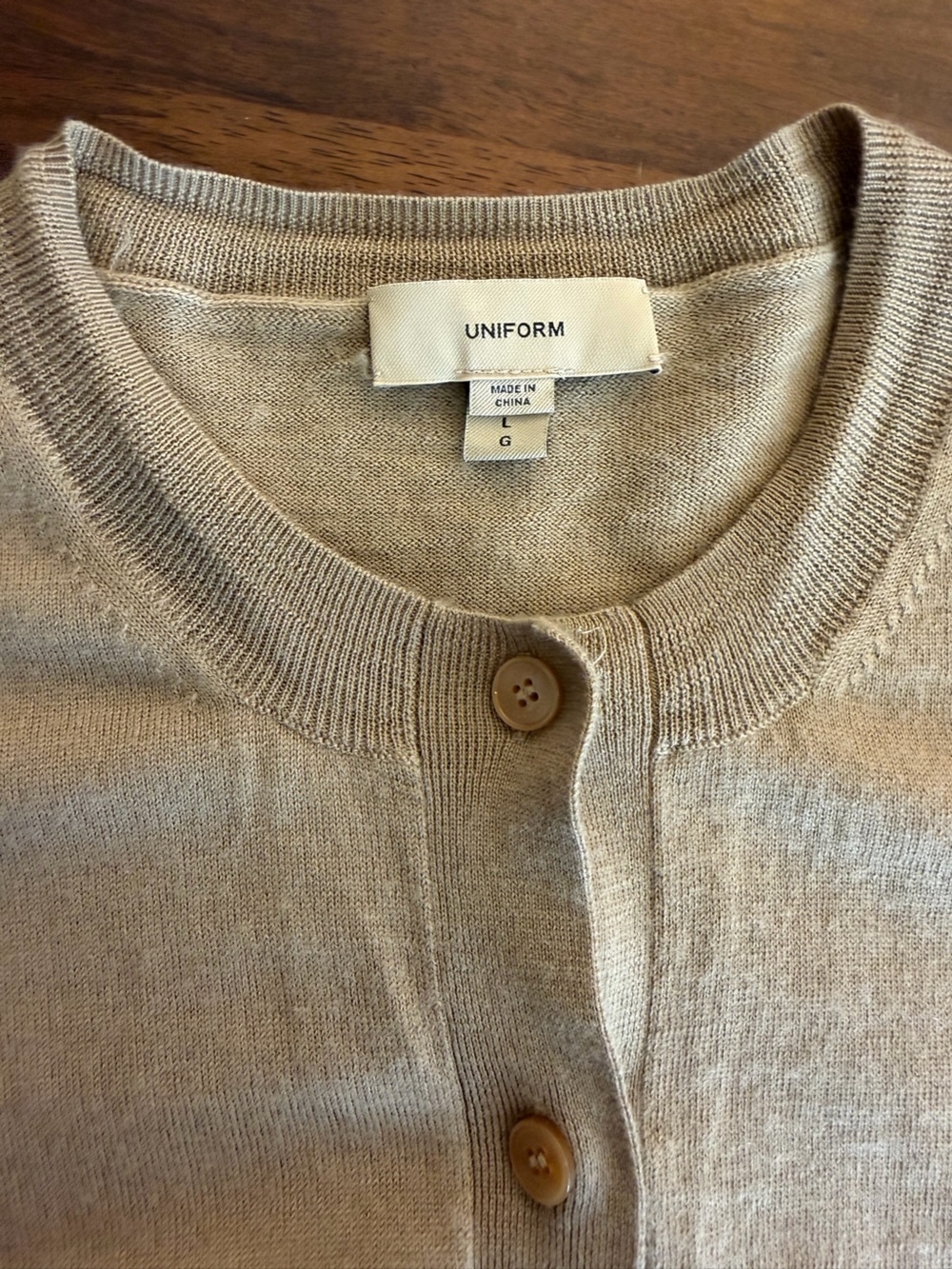 Burberry Uniform Extra Fine Merino Wool Cardigan Camel Beige Size L Luxury Knit - Picture 7 of 7